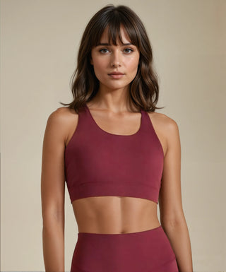 burgundy sports bra