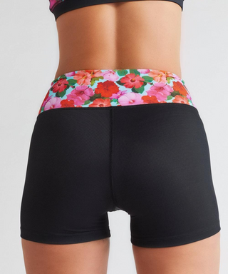 Hibiscus Athletic Compression Sport Shorts with Floral Waistband –  SportPort Active