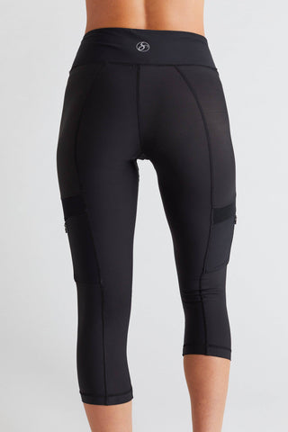 Cargo Capris Compression Leggings with Side Pockets